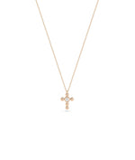 Diamond Solitaire Cross Charm in rose gold warm faithful elegance