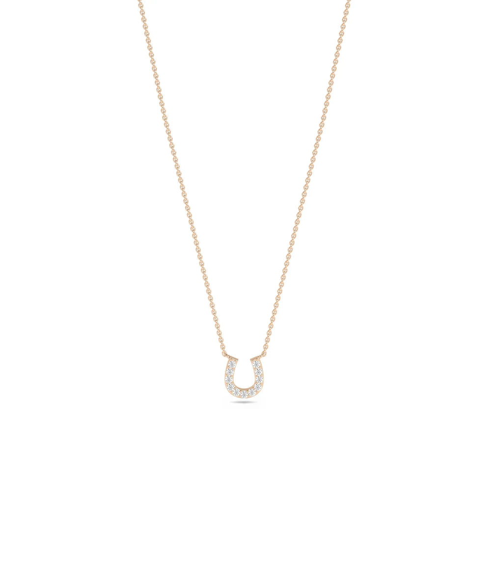 Diamond Horse Shoe Necklace - 79e | Everyday 14K Gold Jewelry