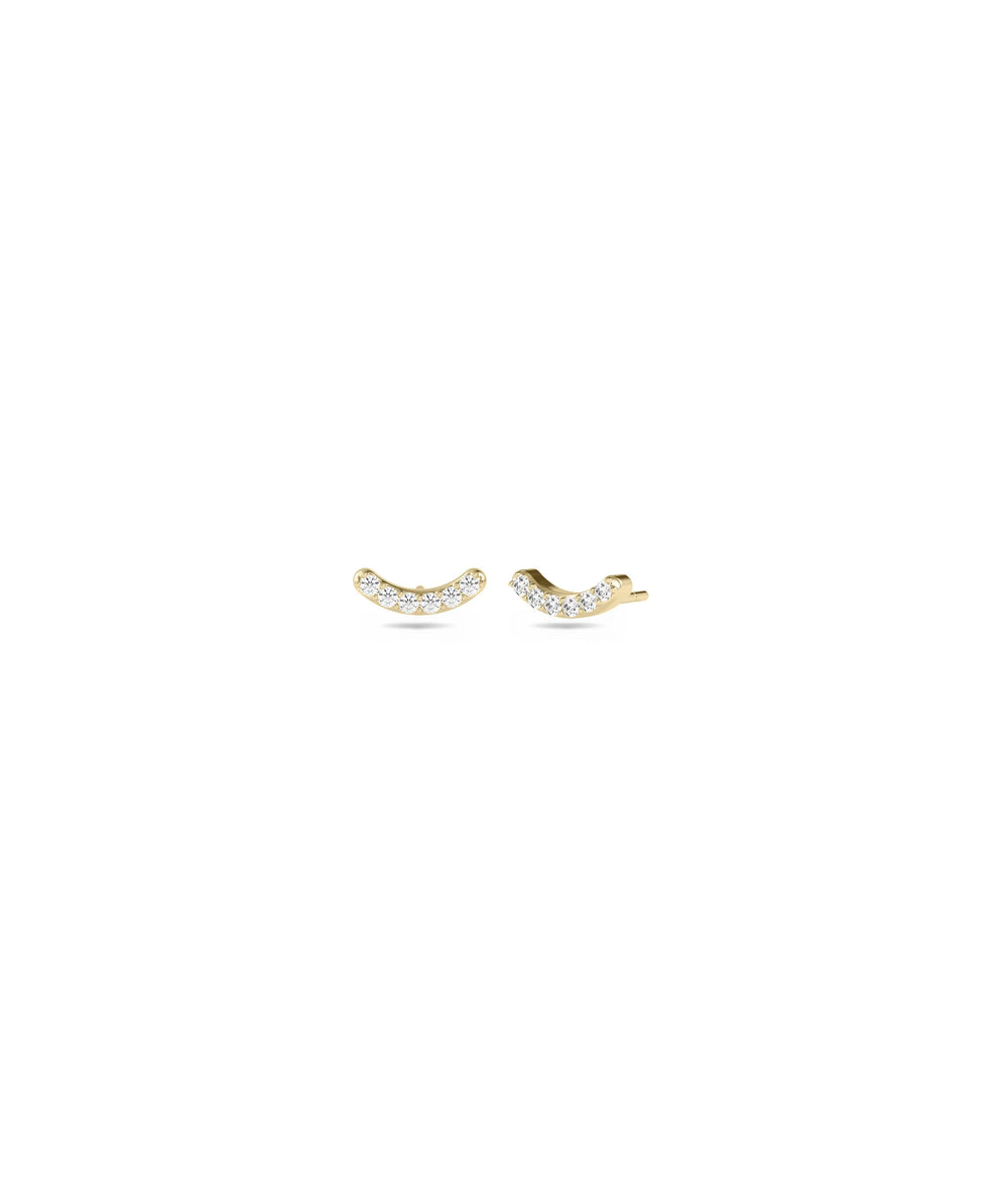 Diamond Smile Stud Earrings - 79e | Everyday 14K Gold Jewelry