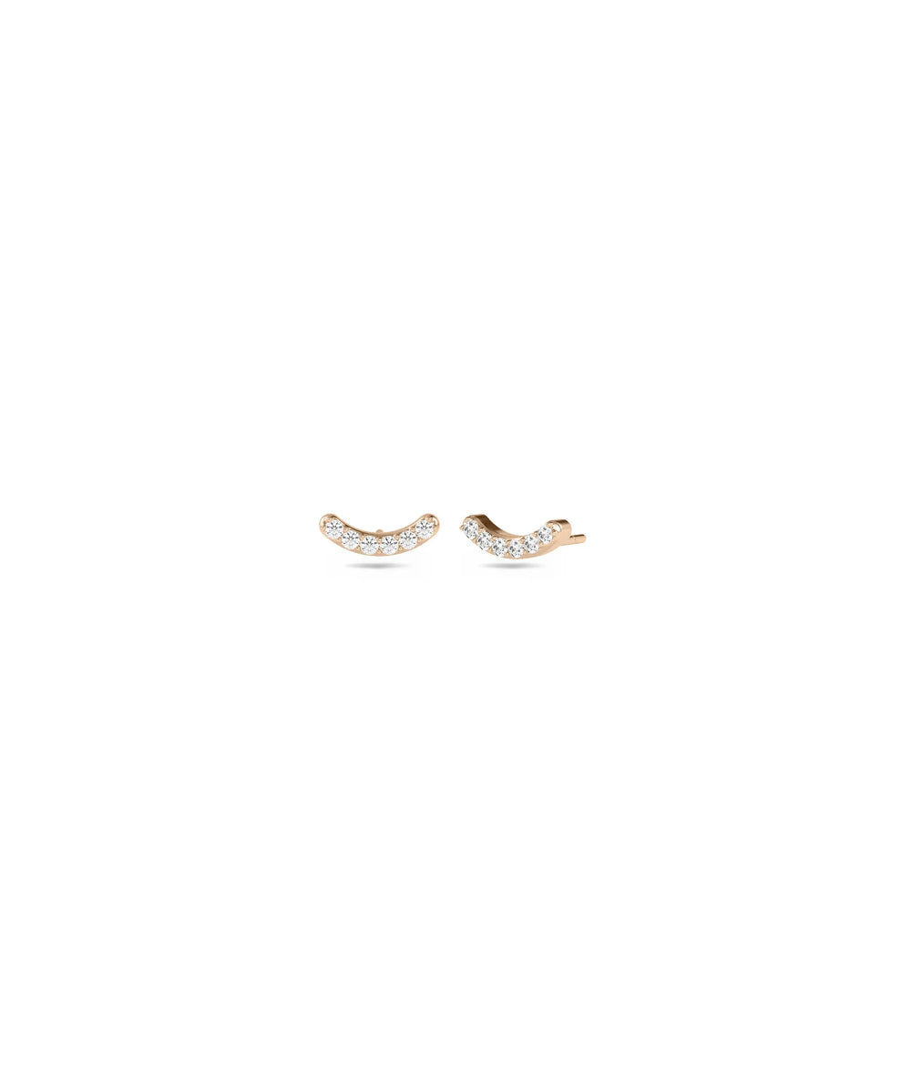 Diamond Smile Stud Earrings - 79e | Everyday 14K Gold Jewelry
