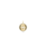 Diamond Outline Fluted Evil Eye Charm yellow gold protective symbol