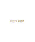 Three Stone Diamond Stud Earrings