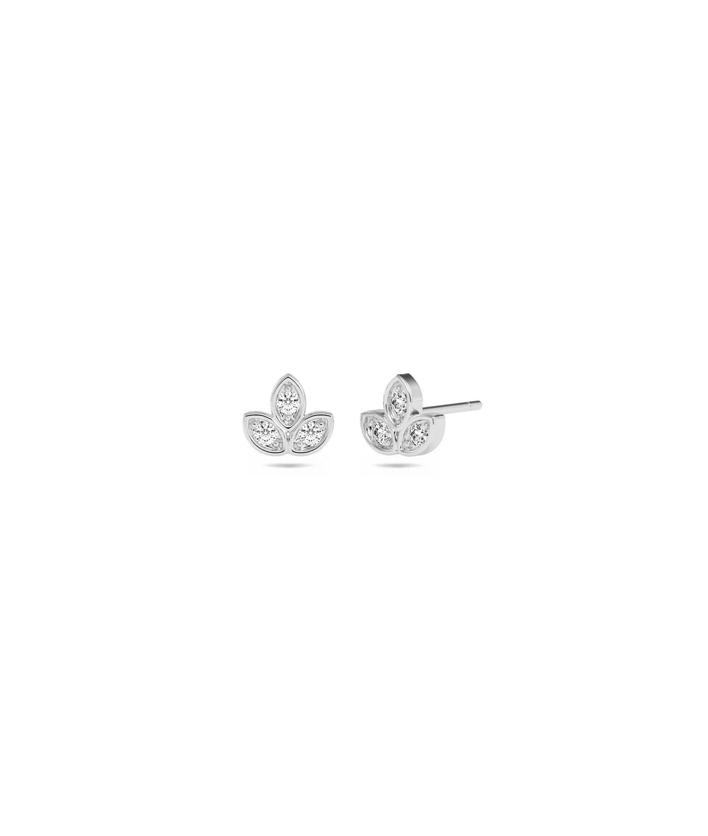 Diamond Leaf Stud Earring - 79e | Everyday 14K Gold Jewelry
