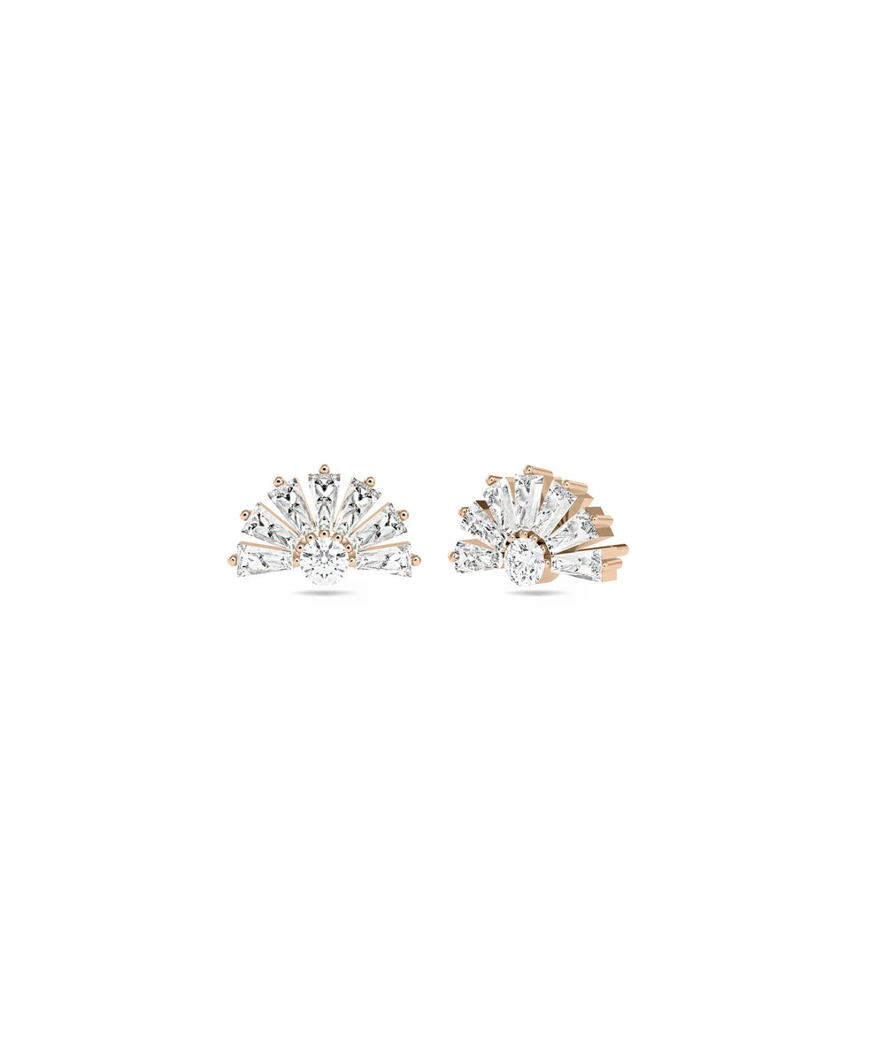 Diamond Fan Stud Earring - 79e | Everyday 14K Gold Jewelry