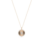 Diamond Outline Circle with Custom Solitaire in rose gold warm elegance
