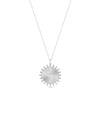 Diamond Star Burst Coin Charm in white gold brilliant celestial sparkle