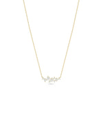 Diamond Cluster Necklace in yellow gold artistic bouquet sparkle