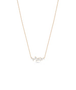 Diamond Cluster Necklace in rose gold warm artistic elegance