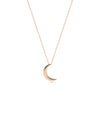 Rose gold Gold Solid Crescent Necklace with curved crescent moon pendant