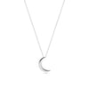 Gold Solid Crescent Necklace in white gold featuring celestial moon design