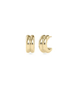 2 Row Gold Half Hoop Earring - 79e | Everyday 14K Gold Jewelry