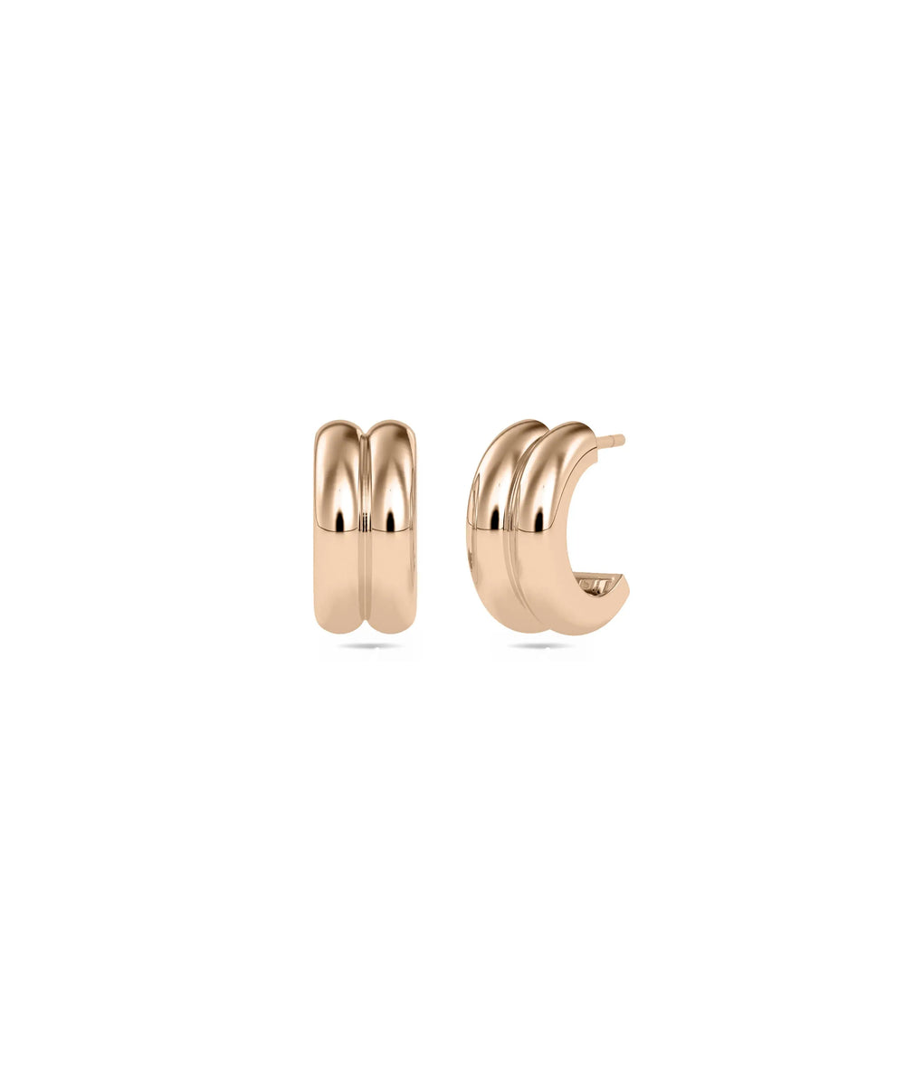 2 Row Gold Half Hoop Earring - 79e | Everyday 14K Gold Jewelry