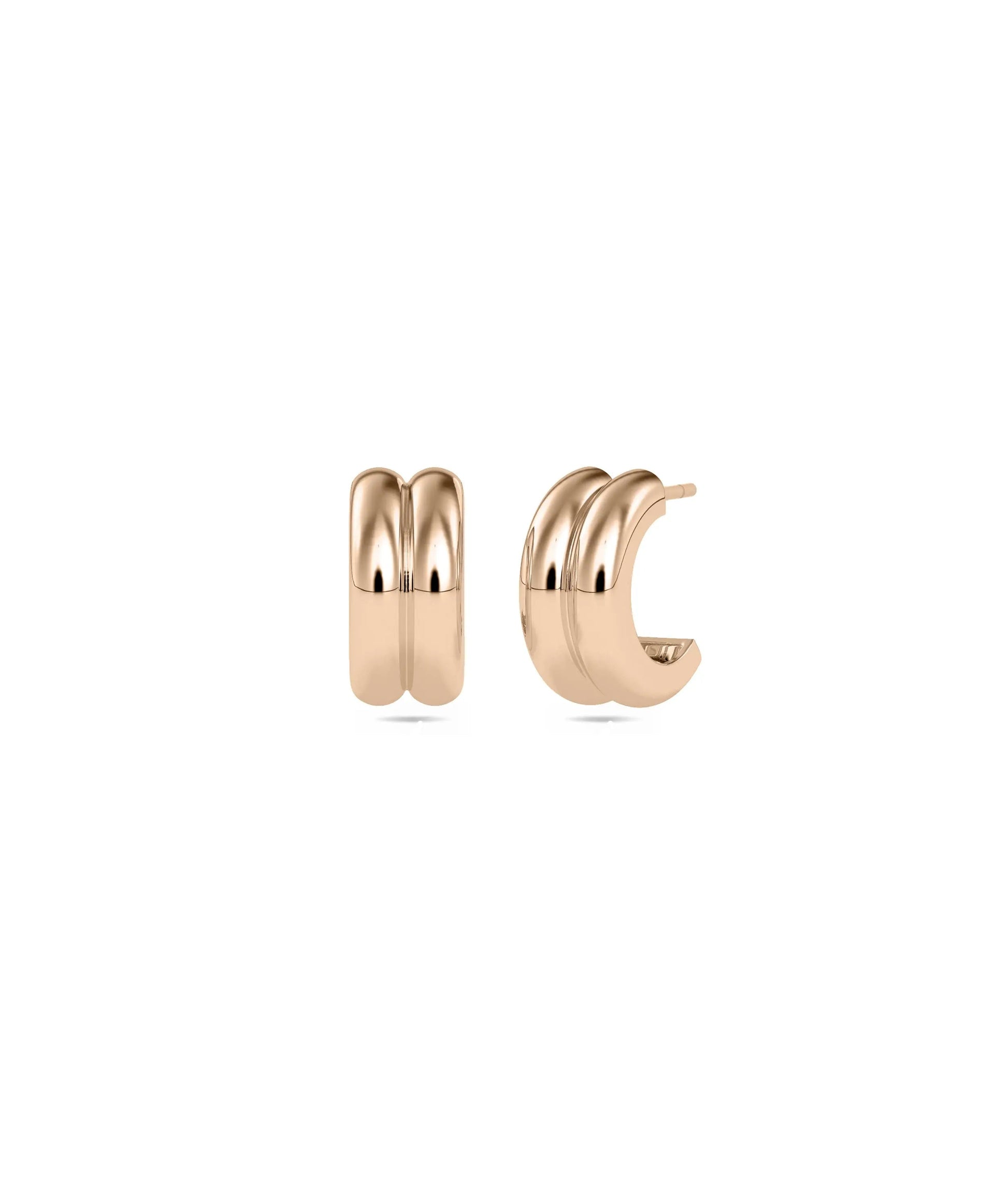 2 Row Gold Half Hoop Earring - 79e | Everyday 14K Gold Jewelry