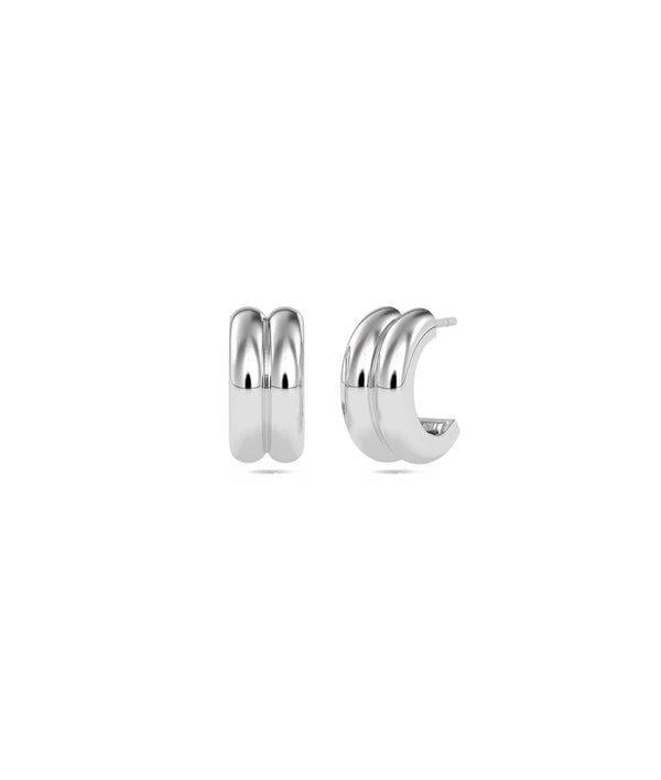2 Row Gold Half Hoop Earring - 79e | Everyday 14K Gold Jewelry alternate view