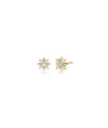 Diamond Flower Stud Earrings - 79e | Everyday 14K Gold Jewelry