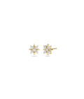 Diamond Flower Stud Earrings
