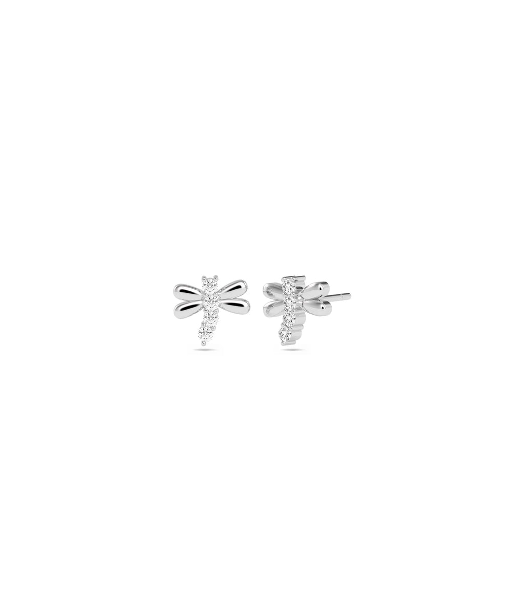 Diamond Fire Fly Stud Earring - 79e | Everyday 14K Gold Jewelry