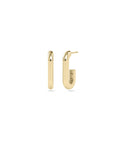 Gold J-Shape Hoop Earring