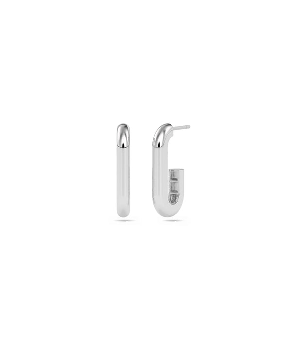 Gold J Shape Hoop Earring - 79e | Everyday 14K Gold Jewelry alternate view