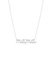 Mantra Gold Name Necklace in white gold featuring custom mantra word