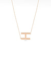 Rose gold Gold Horizontal Initial Necklace with personalized horizontal bar design