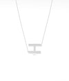 Gold Horizontal Initial Necklace in white gold featuring sleek horizontal initial bar