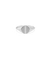 Diamond Straight Line Circle Signet Band Ring in white gold featuring geometric diamond line