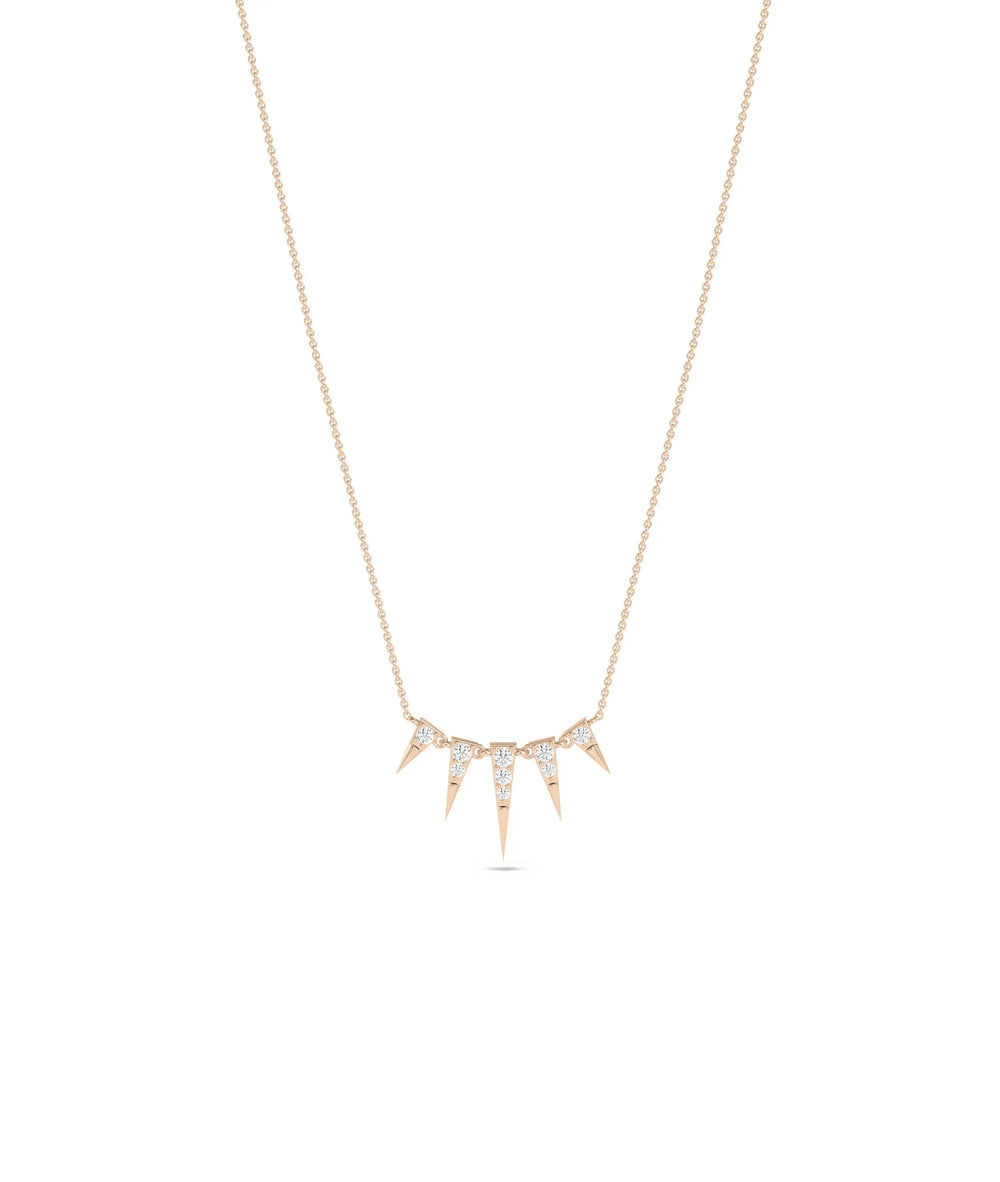 Diamond Spikes Necklace in rose gold warm edgy sophistication