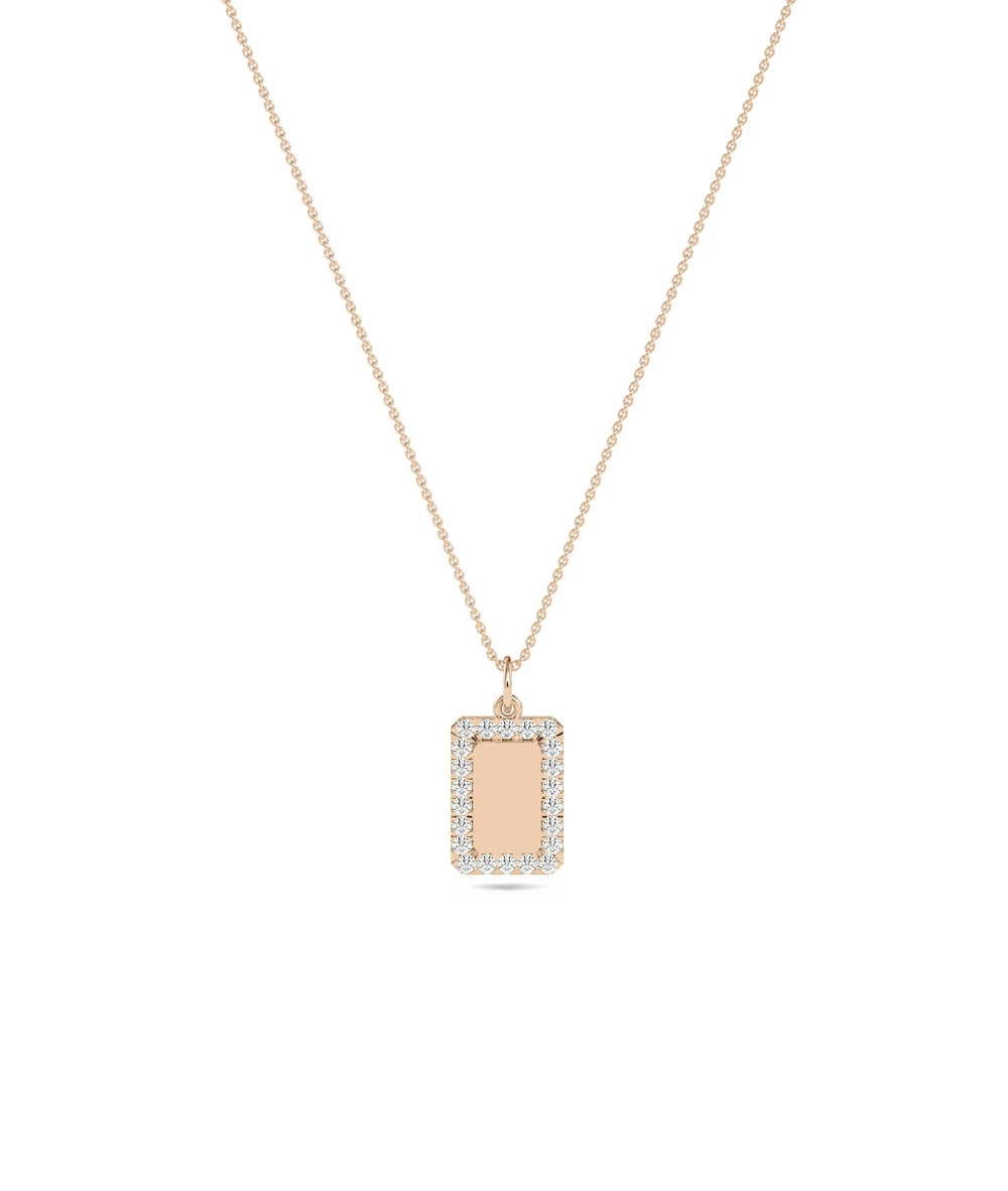 Diamond Outline Biscuit Charm in rose gold warm delicate sophistication
