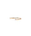 Rose gold Diamond Small and Big Bypass Ring with artistic varied diamond sizing