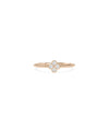 Rose gold Diamond Clover Beaded Band Ring with nature-inspired clover and beads