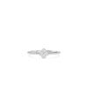 Diamond Clover Beaded Band Ring in white gold featuring lucky clover with diamonds