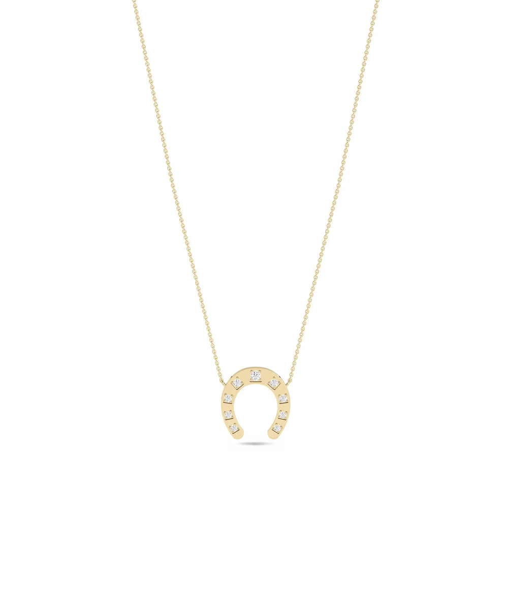 Diamond Horse Shoe Necklace - 79e | Everyday 14K Gold Jewelry