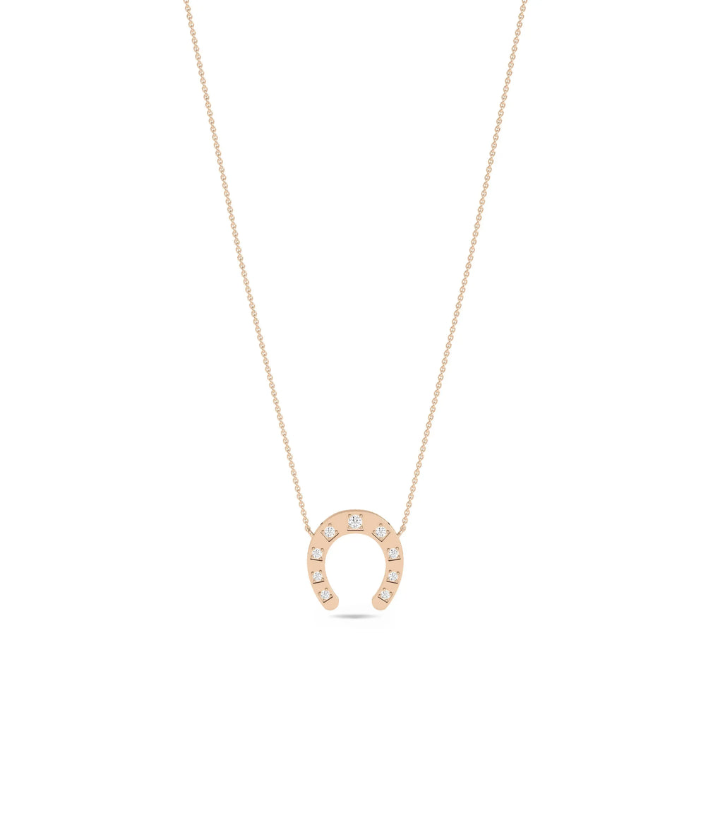 Diamond Horse Shoe Necklace - 79e | Everyday 14K Gold Jewelry