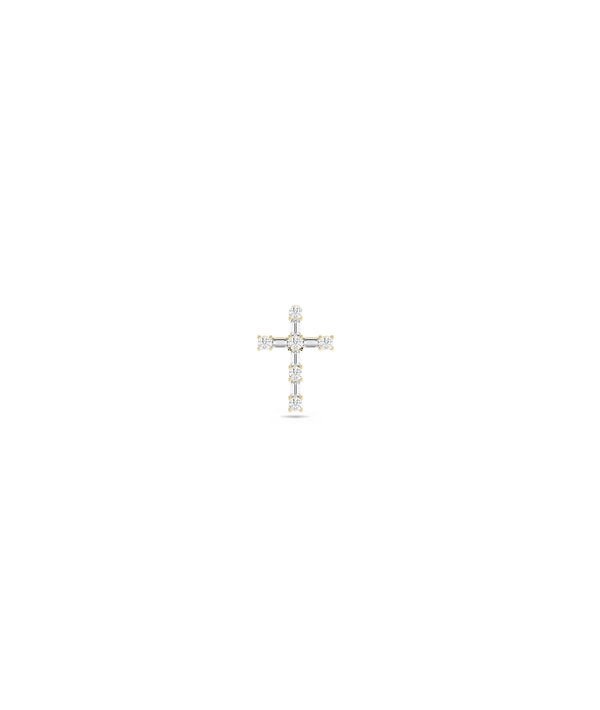 Diamond Cross Charm in yellow gold with substantial 0.35 Cttw sparkle