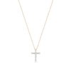 Diamond Cross Charm in rose gold warm spiritual elegance