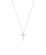 Diamond Cross Charm in rose gold warm spiritual elegance