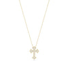 Diamond Pave Cross Necklace in yellow gold complete sparkle coverage