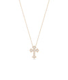 Diamond Pave Cross Necklace in rose gold warm spiritual elegance