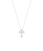 Diamond Pave Cross Necklace in white gold brilliant faith sparkle