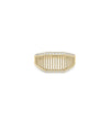 2 Line Gold Line Band Ring in yellow gold with dual diamond rows on wide band