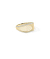 Side view of 2 Line Gold Line Band Ring showing 11.2mm width and parallel lines