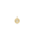 Fluted Circle Charm with Diamond Solitaire