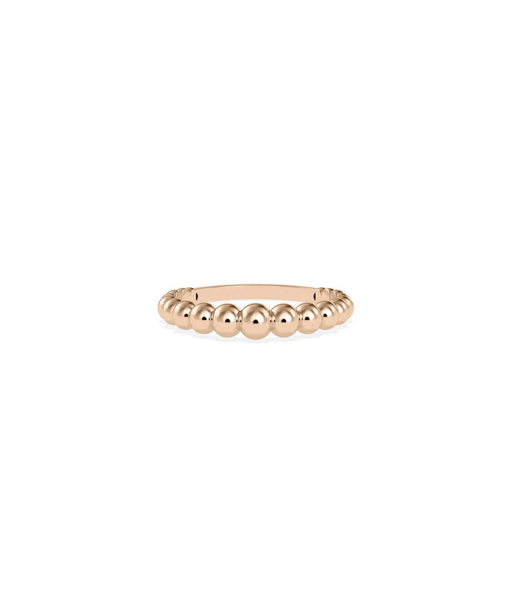 Gold Bubble Bead Band Ring rose gold with charming spherical beads