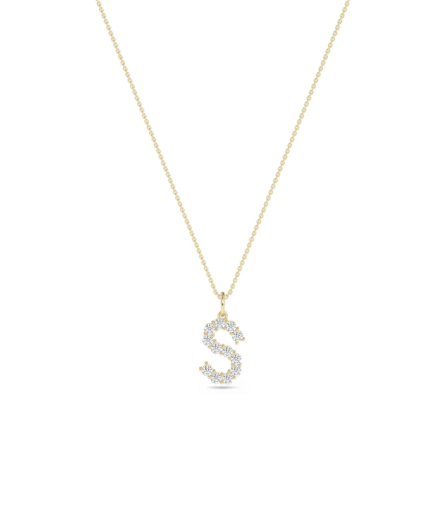Pave initial diamonds 10mm 0.15 ctw personalized close-up