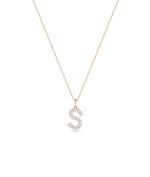 Rose gold Diamond Pave Initial featuring substantial sparkle