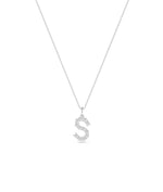White gold Diamond Pave Initial personalized symbolic design