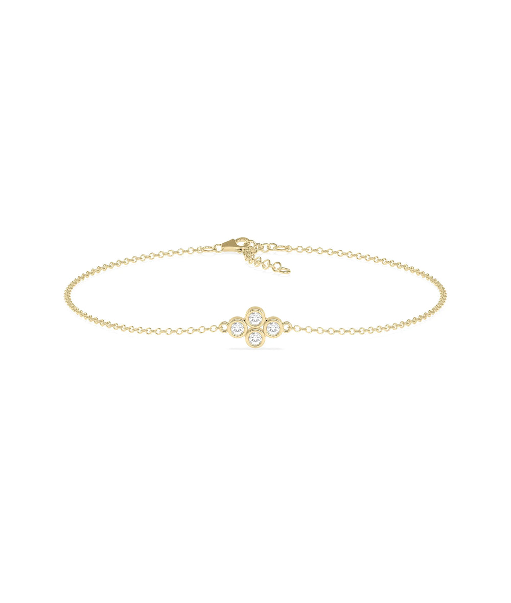 Diamond Clover Bracelet | Diamond Bracelet - 79e | Everyday 14K Gold Jewelry