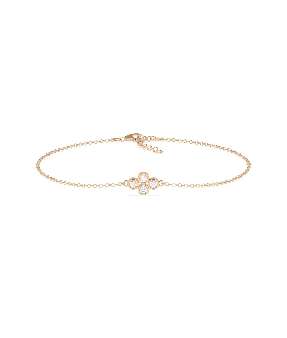 Diamond Clover Bracelet | Diamond Bracelet - 79e | Everyday 14K Gold Jewelry