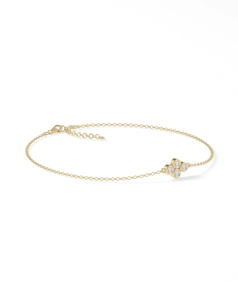 Diamond Clover Bracelet | Diamond Bracelet - 79e | Everyday 14K Gold Jewelry